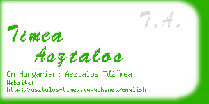 timea asztalos business card